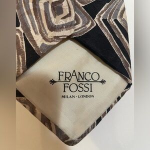 Vintage Franco Fossi Milan London Abstract Geometric Neck Tie Classic 100% Silk
